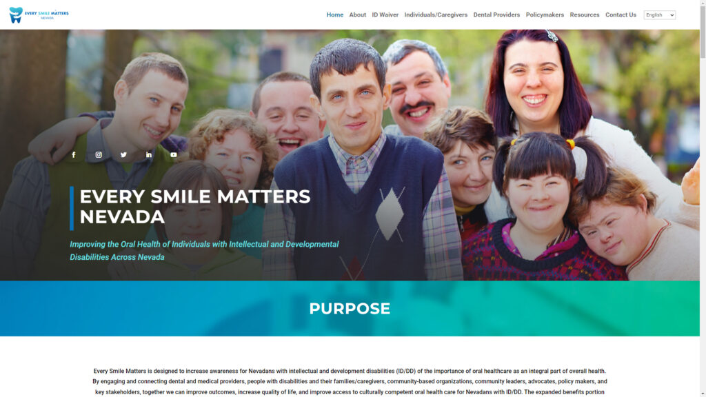 Every Smile Matters Nevada Home page screenshot